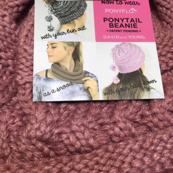 NEW hat 3 in 1 D&Y Dusty Rose ponyflo - Picture 3 of 8